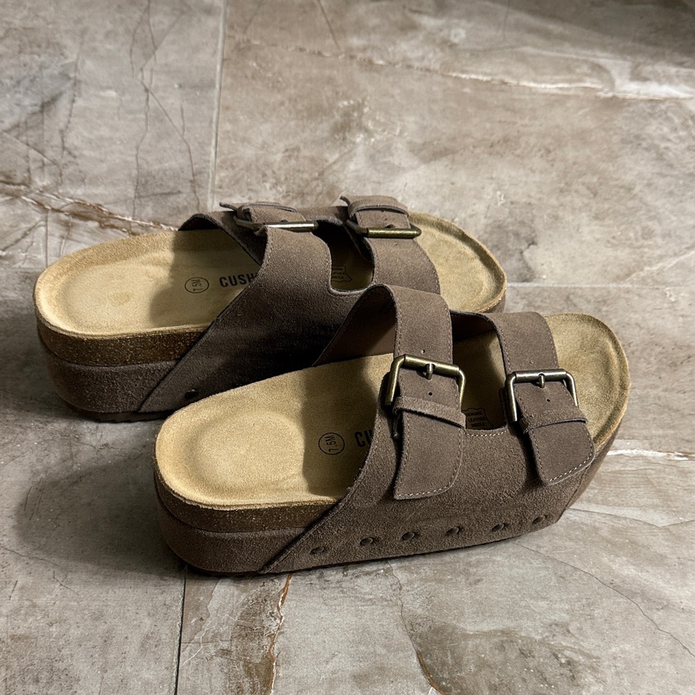 Brown Suede Women's Mules by CUSHY